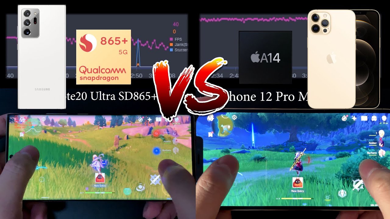 iPhone12 Pro Max vs Note20 Ultra Gaming Test Genshin Impact Max Settings | A14 vs 865+