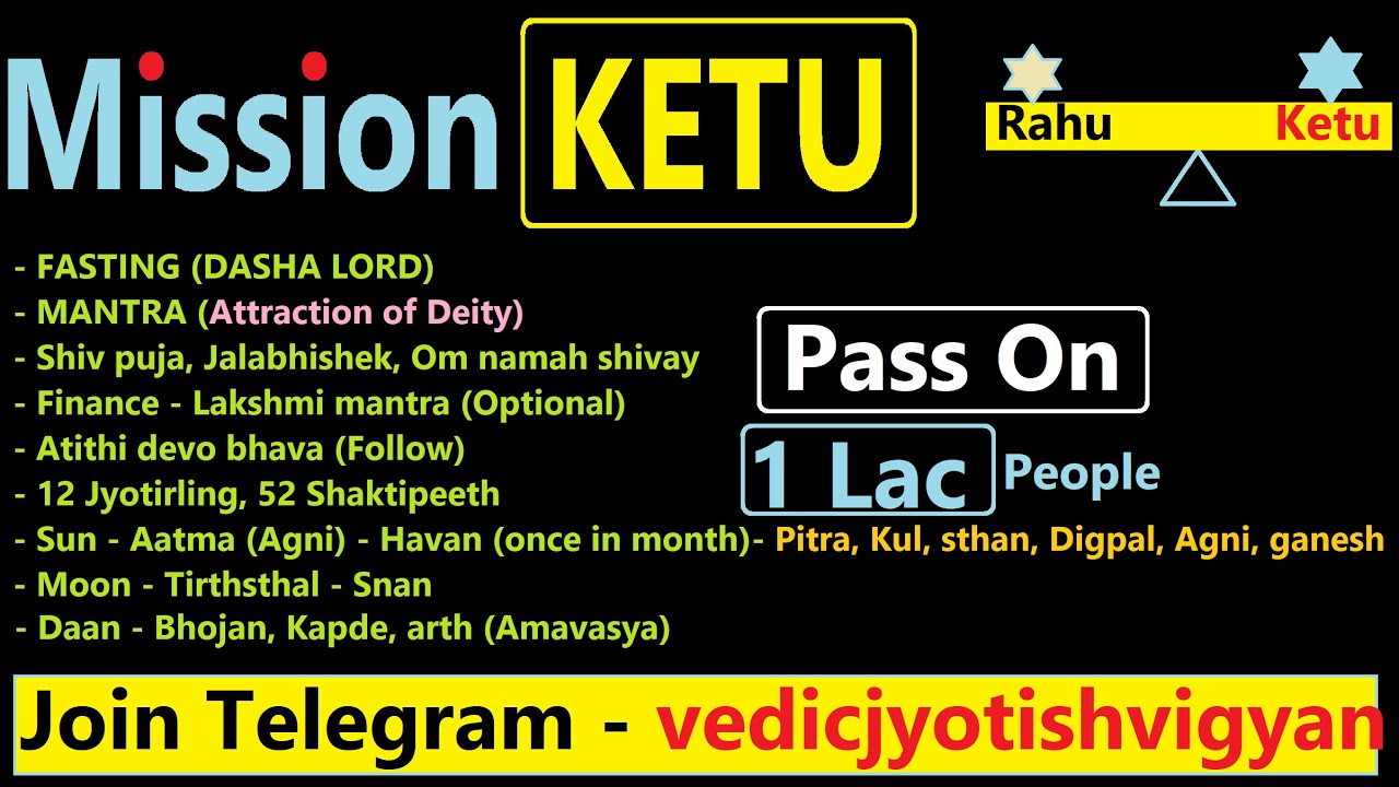 Mission Ketu : Lifestyle change solution for all life problems