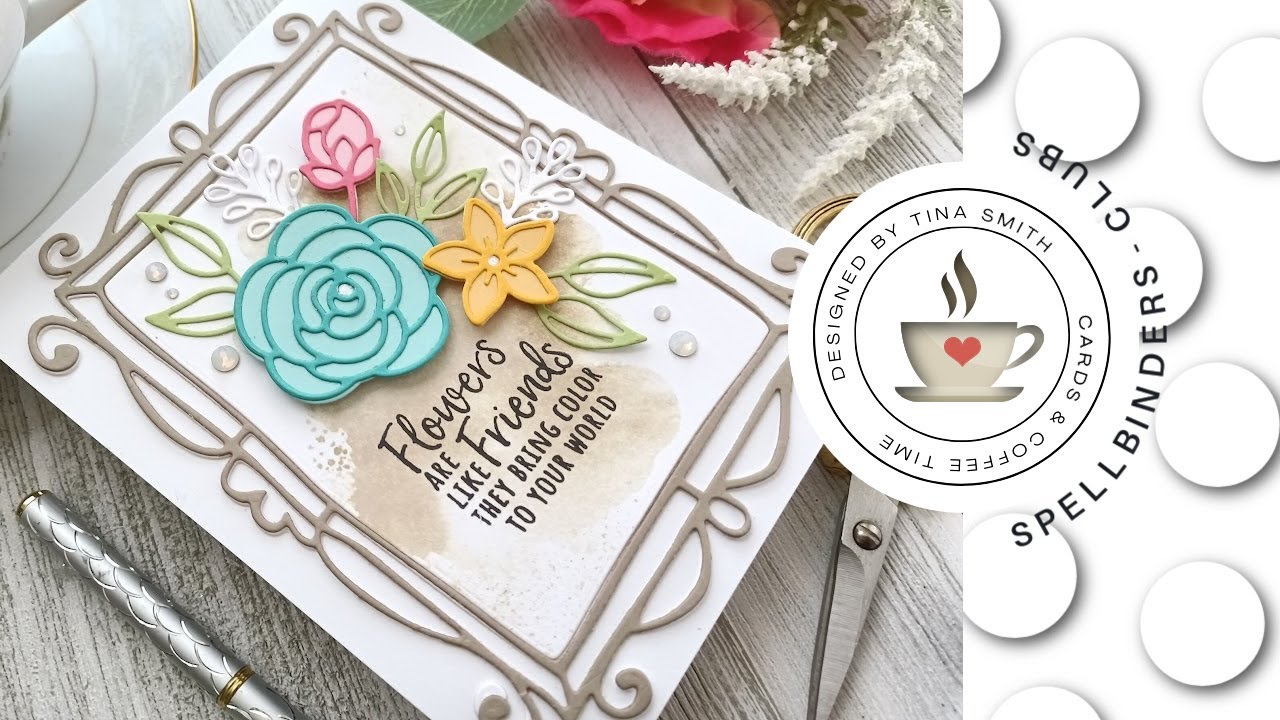 Spellbinders | Small Die of the Month Club | December 2021 | Sketched Florals and Frame