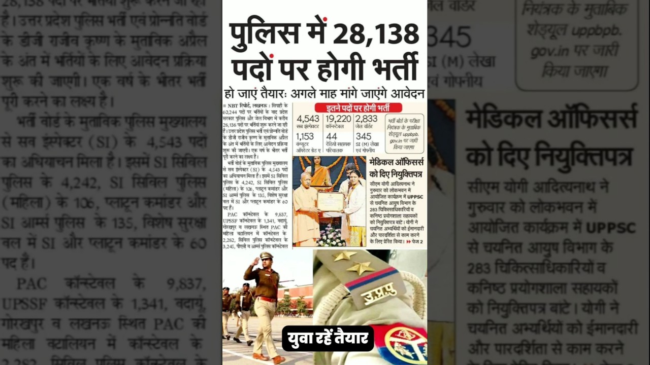 UP पुलिस नई भर्ती 2025 🇮🇳 UP SI daroga new vacancy 2025 #uppolicenewvacancy2025 #cbsc #ssc #uppsc