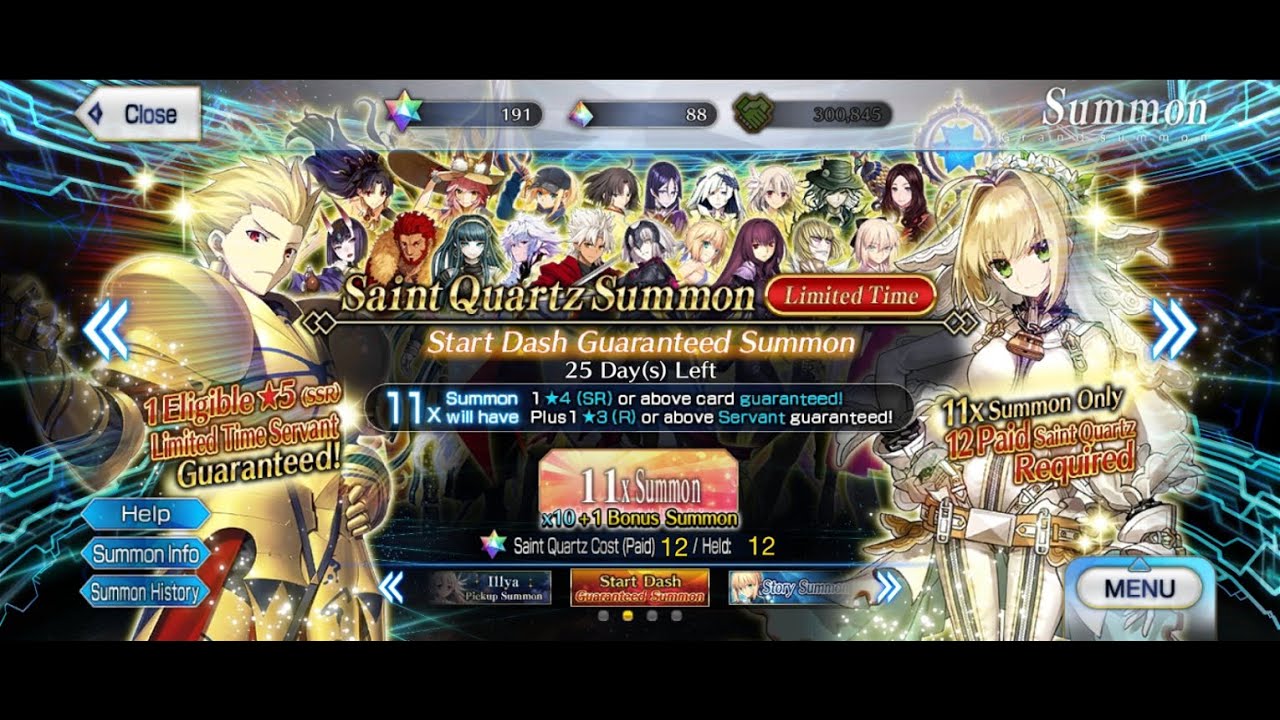 Start Dash Guaranteed Summon - FGO GSSR Rolls