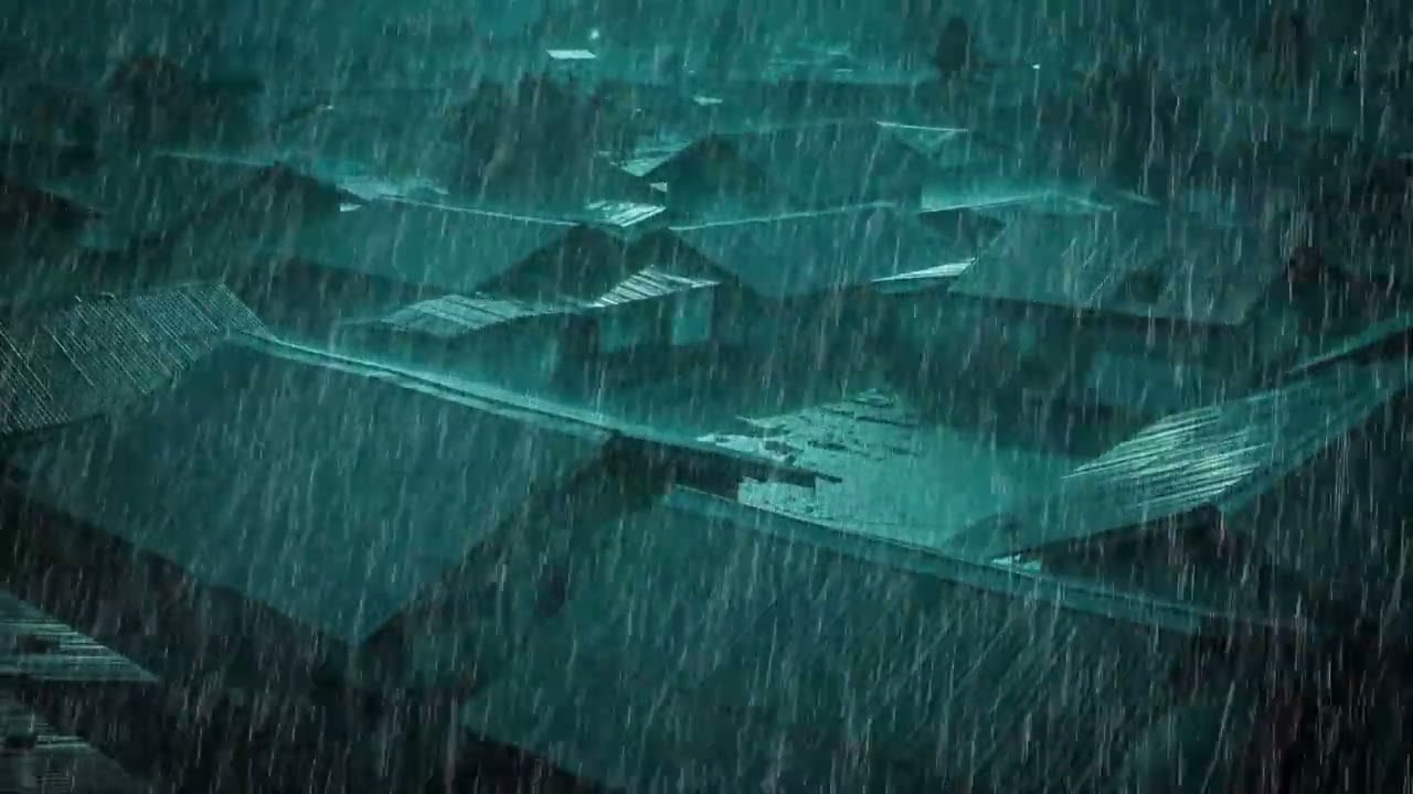 No Ads Rain Sounds for Sleeping - ASMR Heavy Rain Hammering Tin Roof for Deep Sleep