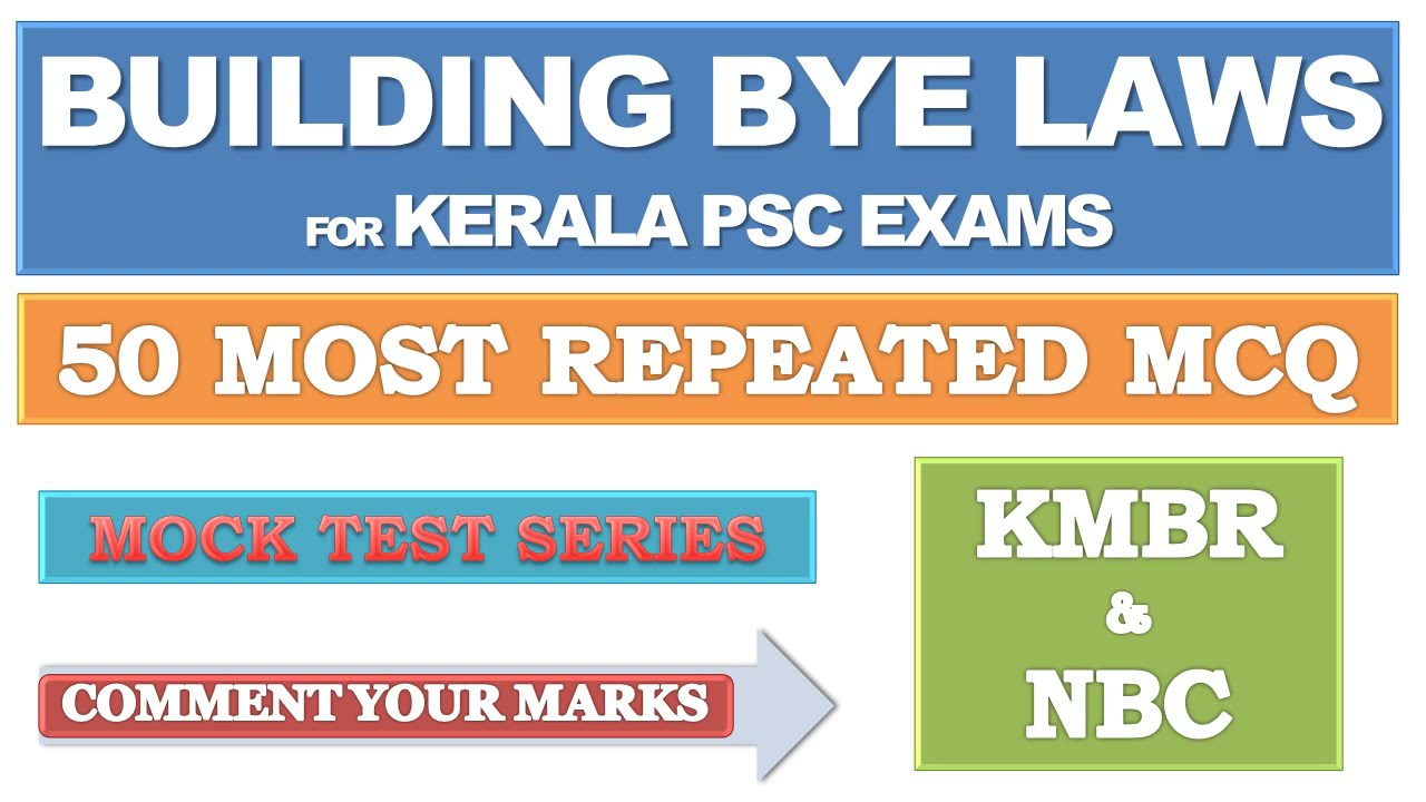 Building Bye Laws Repeated MCQ | Civil Engineering MCQ | Overseer | Tracer | KWA | SSC JE