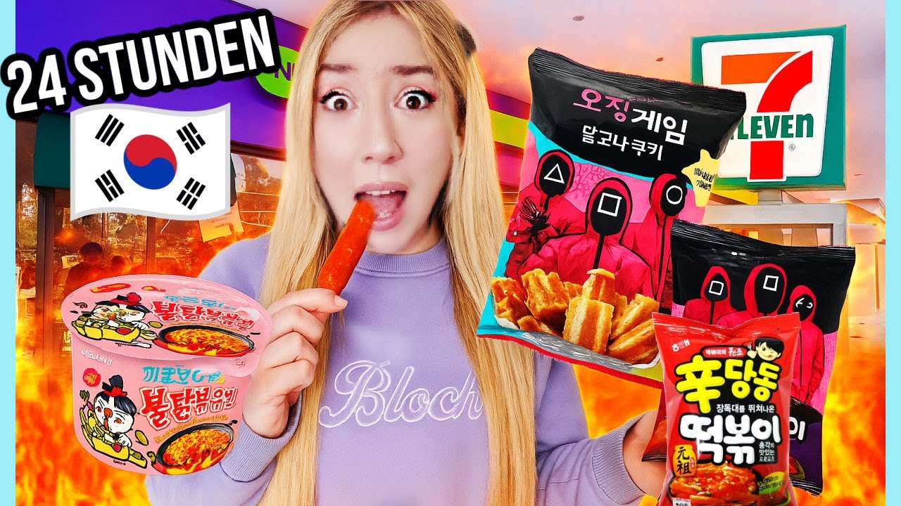überlebe 1 TAG nur Scharfes KOREANISCHES ESSEN (nur TANKSTELLEN FOOD für 24 Stunden in SEOUL KOREA)