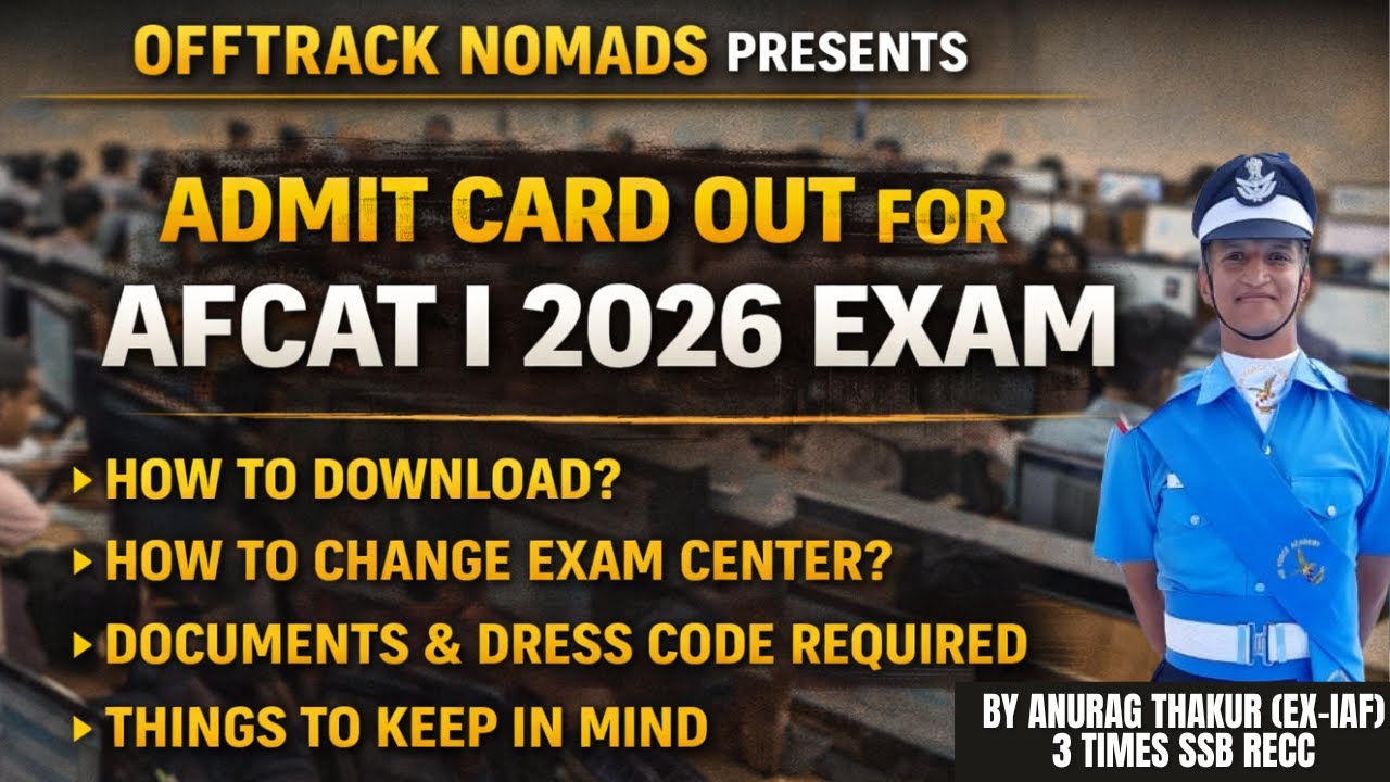 ADMIT CARD out for AFCAT I 2026 by Anurag(EX-IAF, 3 TIMES SSB RECC) | AFCAT | Anurag Thakur #afcat