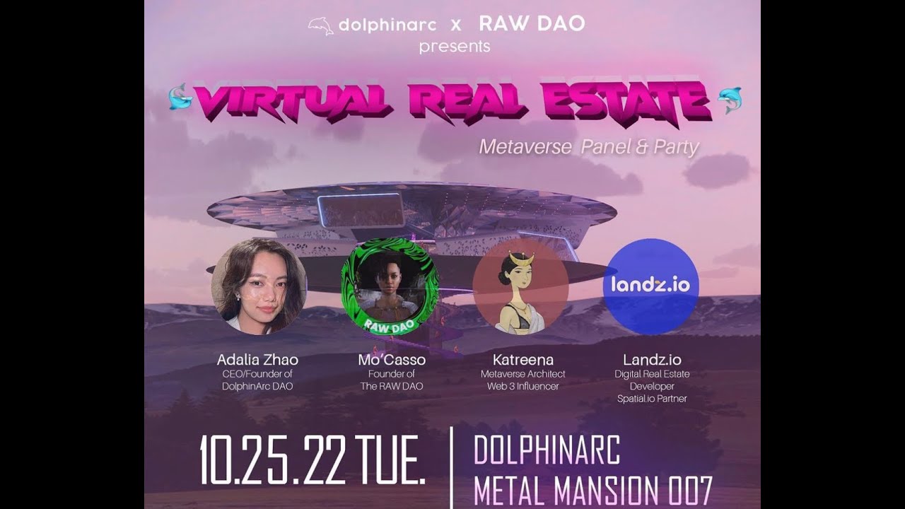 DolphinArc X RAW DAO Virtual Real estate metaverse party and panel discussion