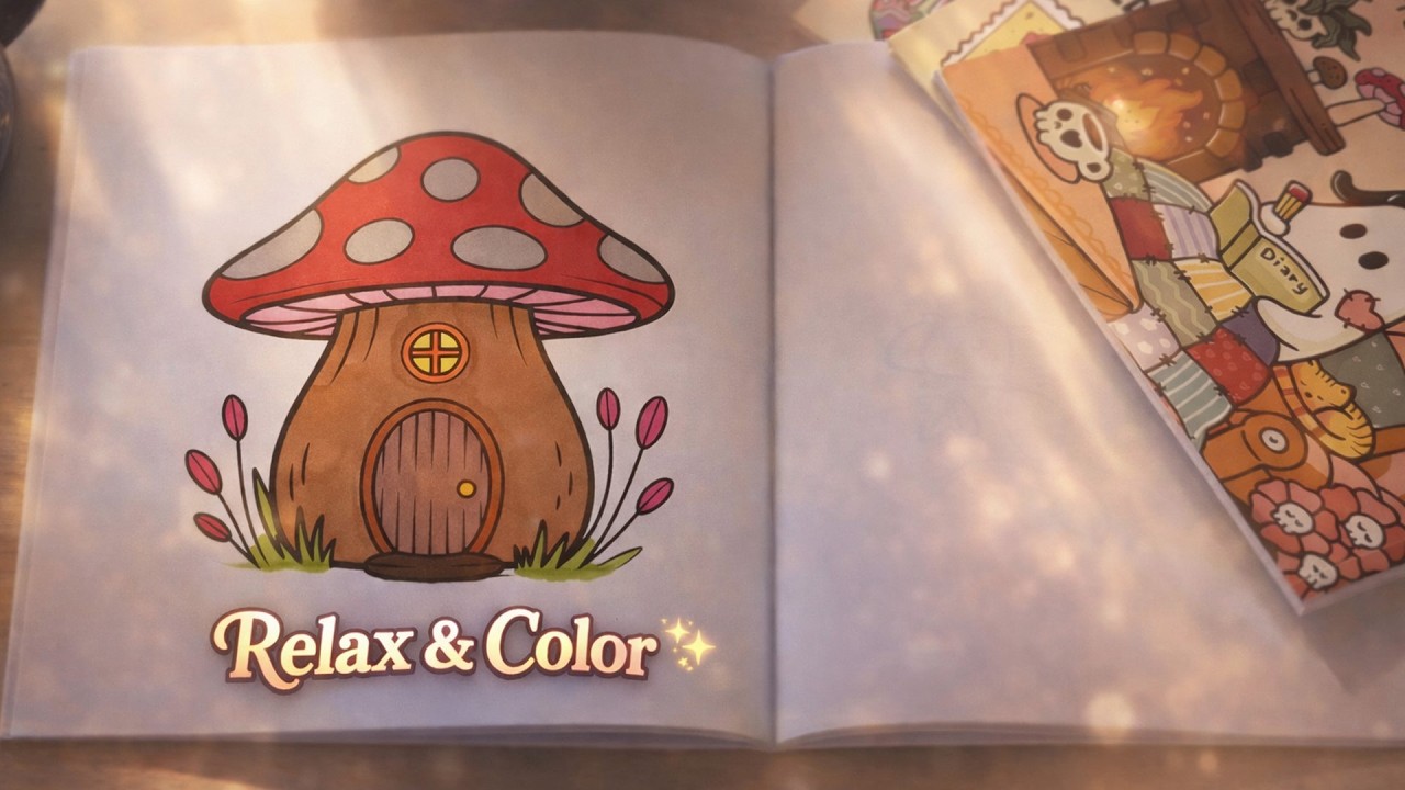 Relaxing Mushroom Coloring 🍄 | Calm & Cozy Art