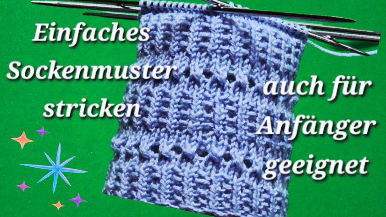 Sockenmuster stricken, Muster in Runden