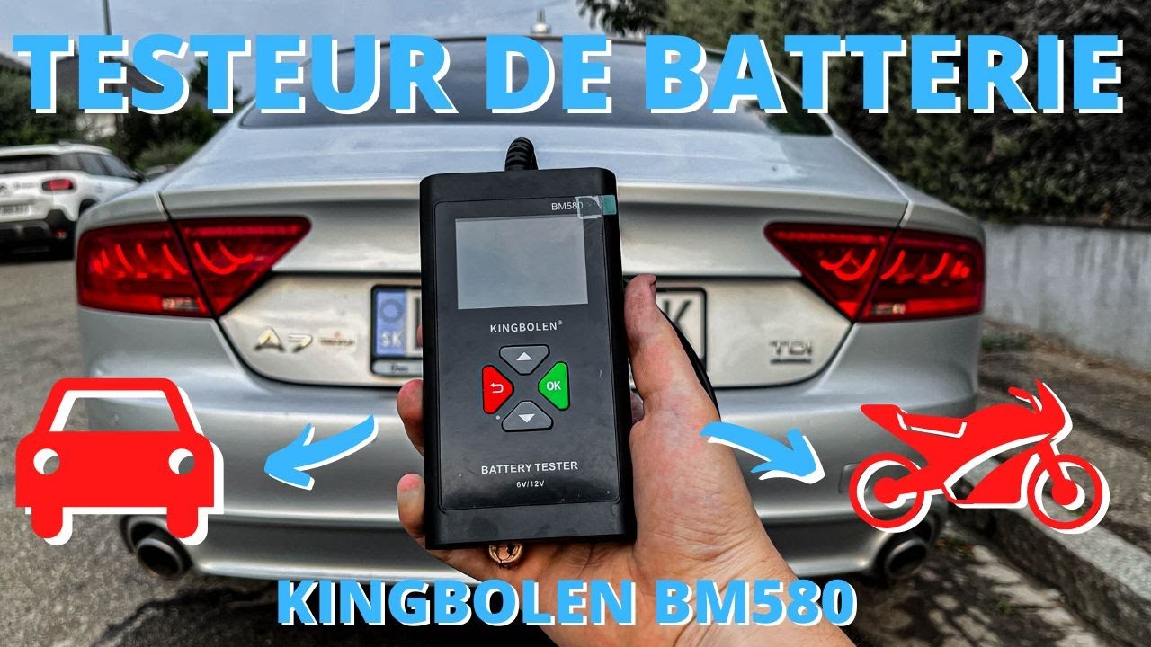 ESSAI | TESTEUR DE BATTERIE | KINGBOLEN BM580 | AUTO | MOTO | 6V/12V | 100-2000A | PARTENARIAT