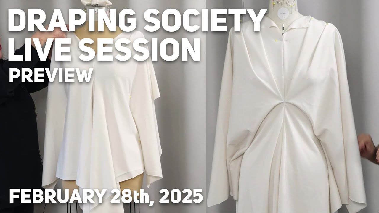 3/4 Geometric Cut Draping Design Exploration (Draping Society Live Session Preview)