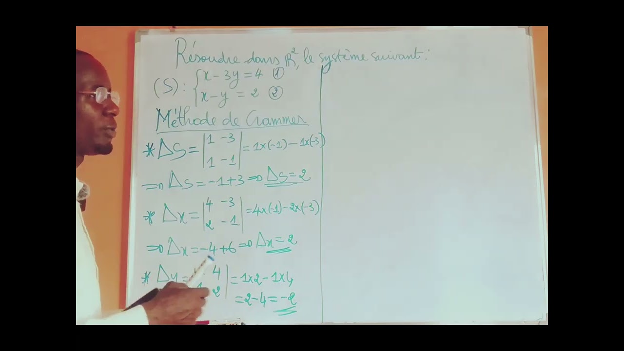 Résolution d'un système d'équitation par la méthode de Crammer