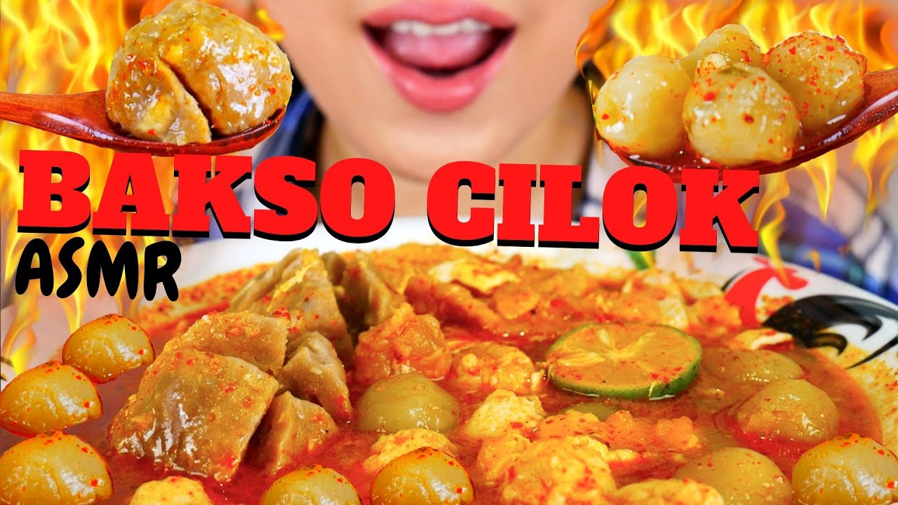 ASMR BAKSO CILOK KUAH PEDAS CREAMY🌶🍳 | YUMMY EATING SOUNDS! | ASMR INDONESIA | NO TALKING
