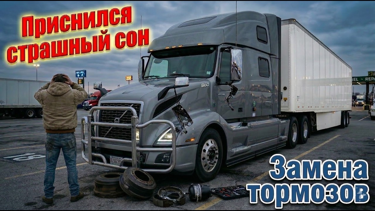 Приснился страшный сон,Замена тормозов.(Работа дальнобойщиком в США.)