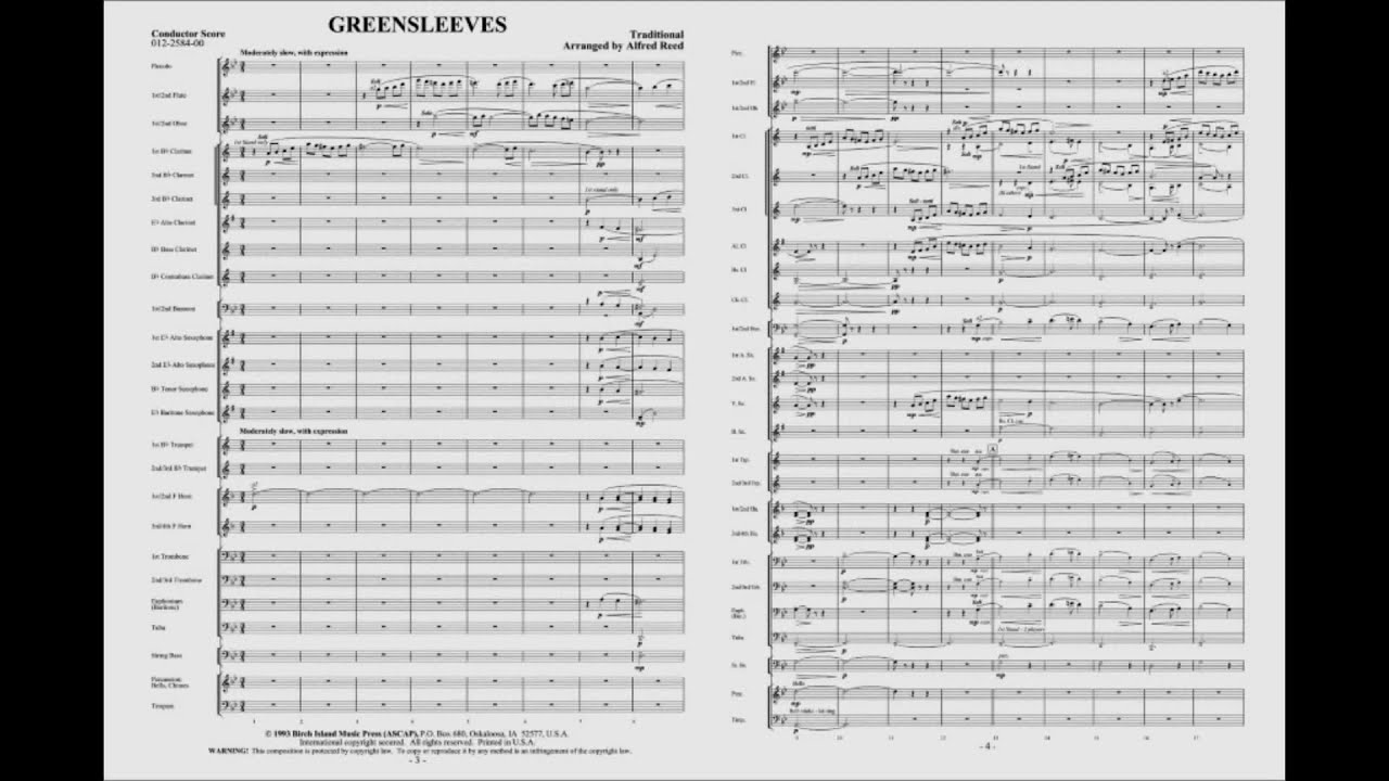 Greensleeves, (Traditional) - arr. Alfred Reed