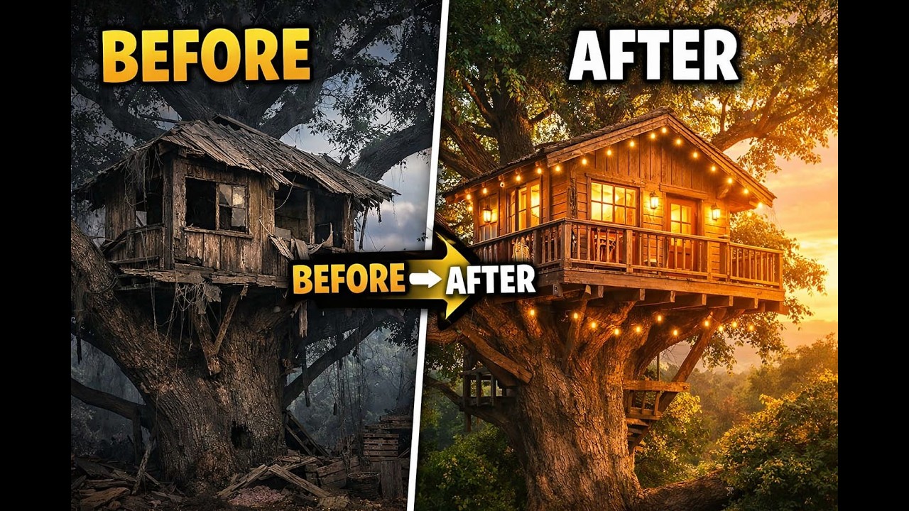 Broken Treehouse &rarr; Luxury Dream House 😍  Full Transformation #treehouseliving