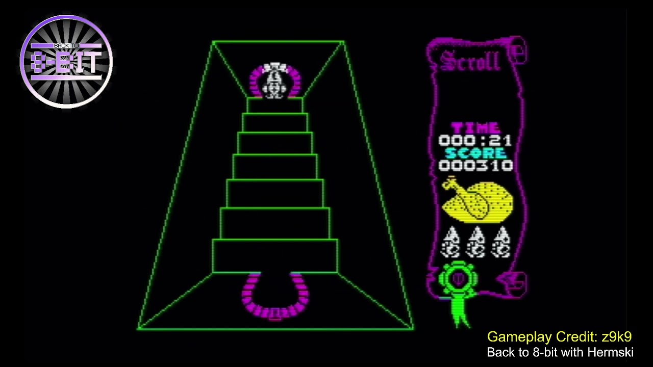 Atic Atac, ZX Spectrum - Walkthrough using all 3 Characters - Inc. A Fast Run of 3.56 mins