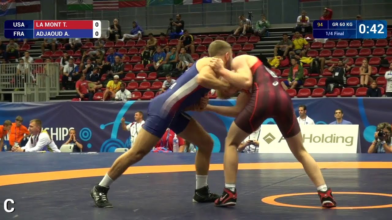 1/4 GR - 60 kg: T. LA MONT (USA) df. A. ADJAOUD (FRA), 5-3