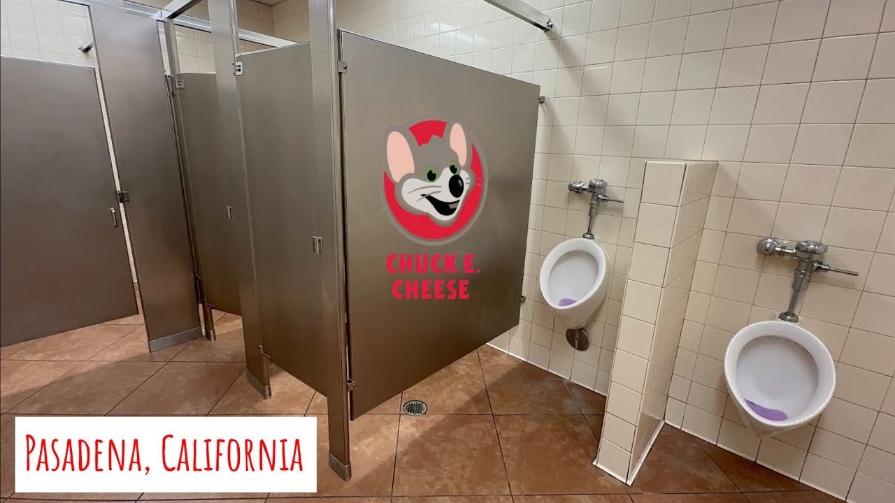 Boy’s & Girl’s Restroom Tour, AS Madera Toilet & Urinal Flush | Chuck E. Cheese, Pasadena California