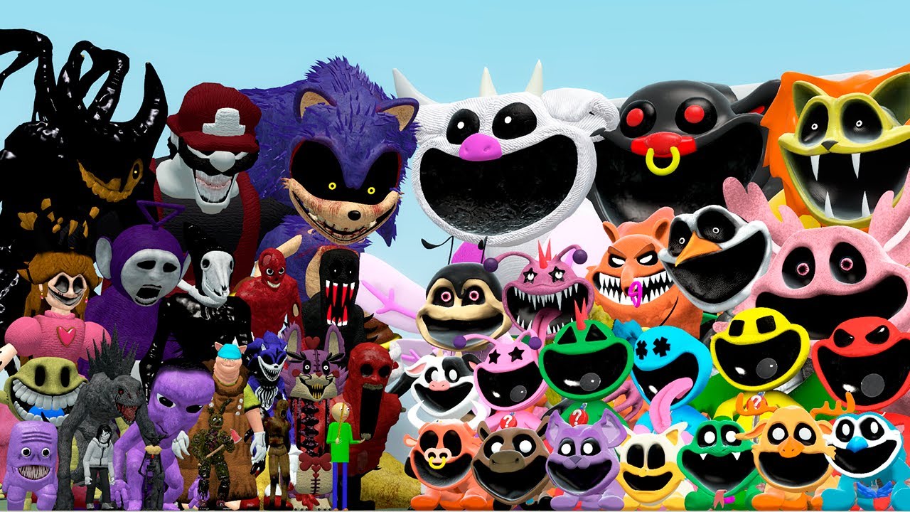 PILLAR CHASE 2 CHARACTERS VS FORGOTTEN SMILING CRITTERS FAMILY (Garry's Mod)