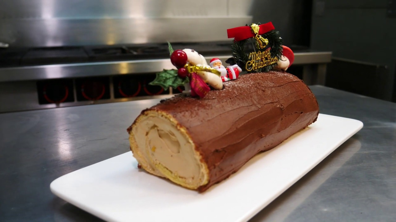 跟著法國人做甜點》聖誕榛果可可樹幹蛋糕 Chocolate and praline Christmas cake