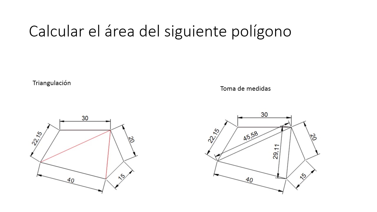 Cálculo de un polígono irregular usando triangulación