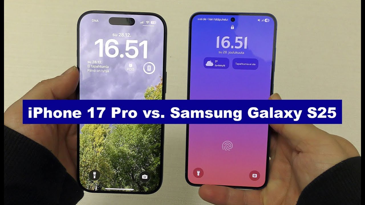 Kaksi huippupuhelinta vertailussa: Apple iPhone 17 Pro & Samsung Galaxy S25
