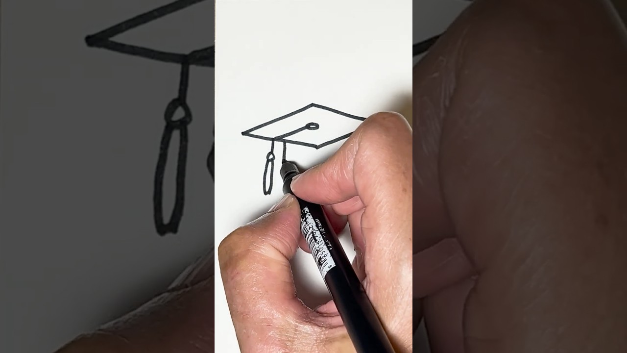 How to draw a graduation cap! #drawingtutorial #drawingforkids #drawing #graduationday #shorts