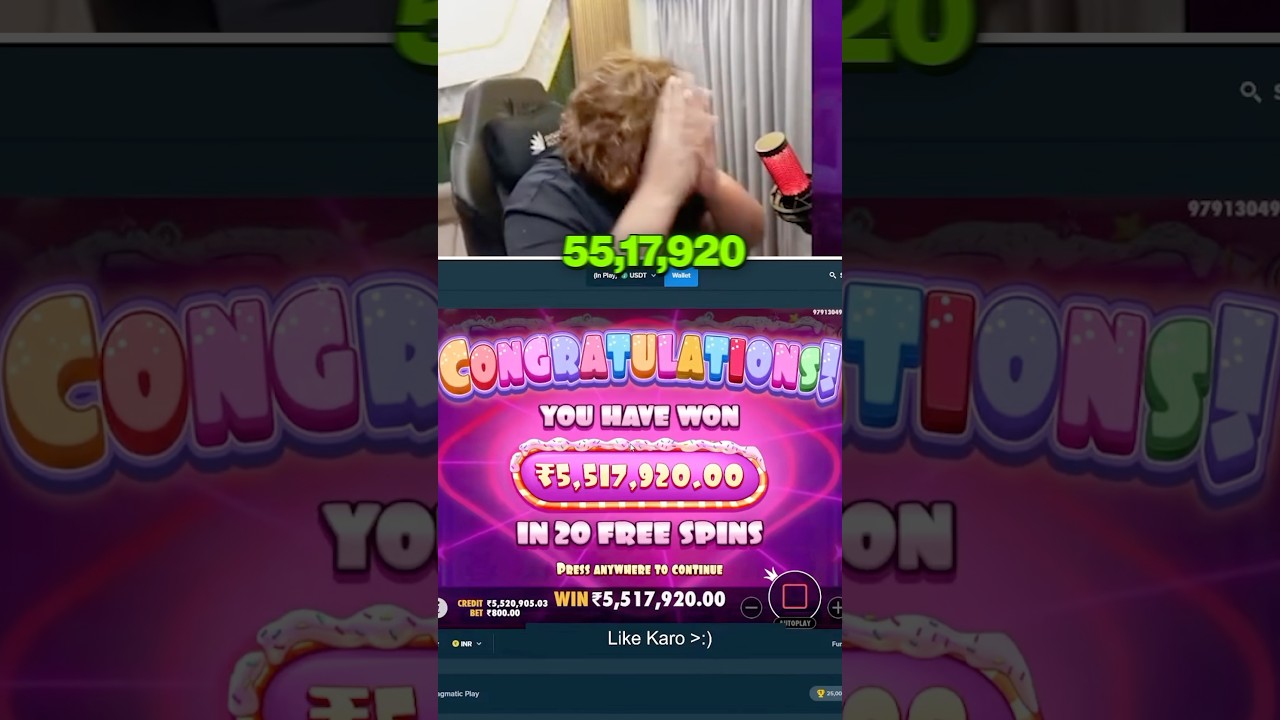 MASSIVE 50 LAKH+ WIN ON SUGAR RUSH 1000!! #stake #fyp #foryou #trending #shorts #gaming #maxwin