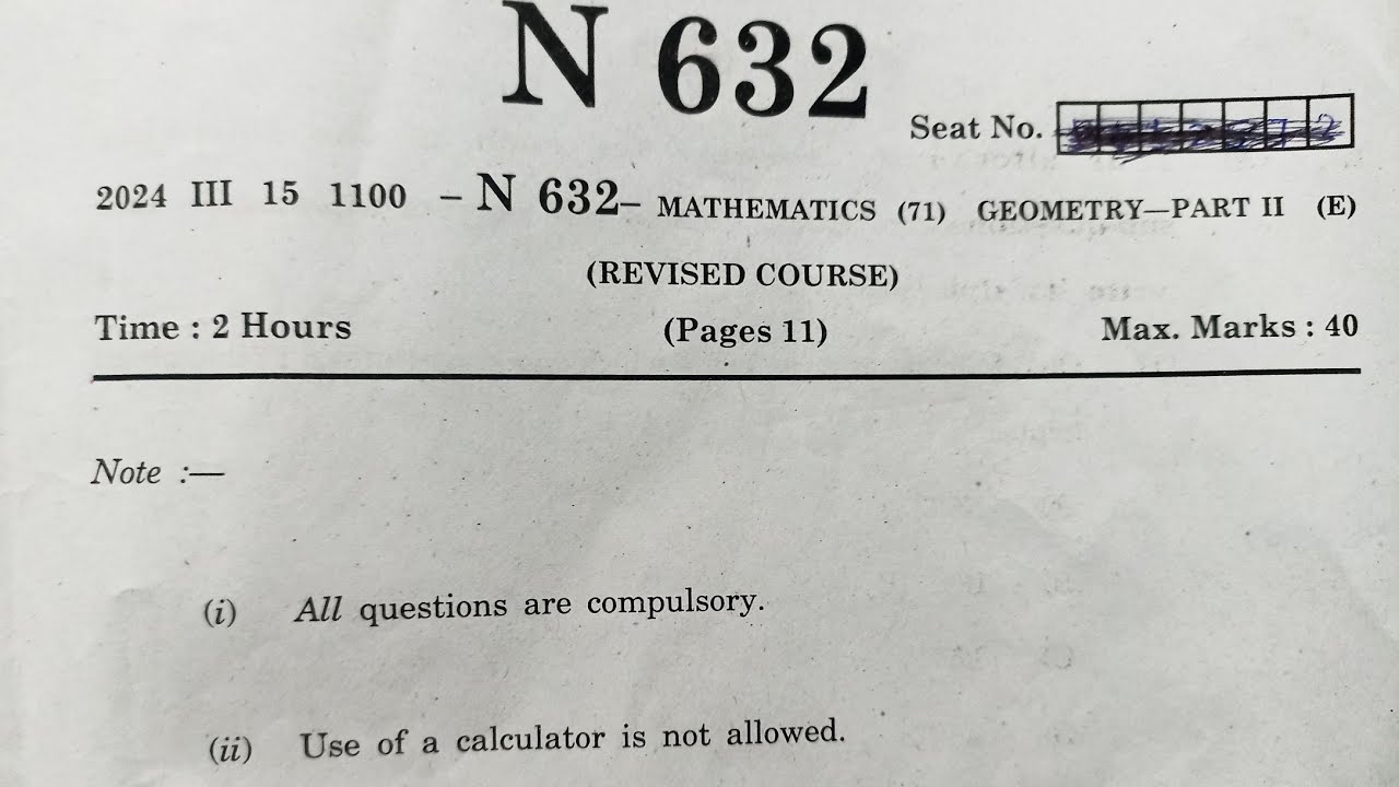 SSC Geometry 2024 Board Paper Solutions  Class 10th Maths 2 Maharashtra board