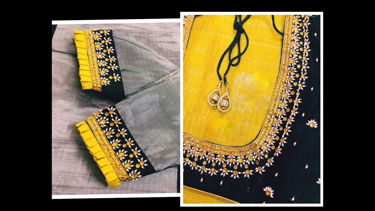 Most Beautiful Kundan Beads Designing with Normal Stitching Needle- Same Like Aari/Maggam work
