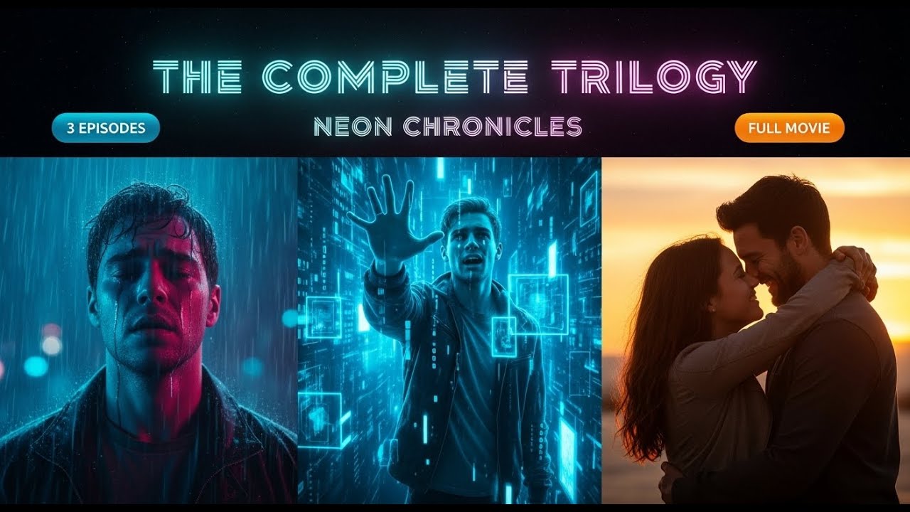 The Neon Chronicles | COMPLETE TRILOGY | AI Synthwave Love Story (Full Movie) 🌃☀️