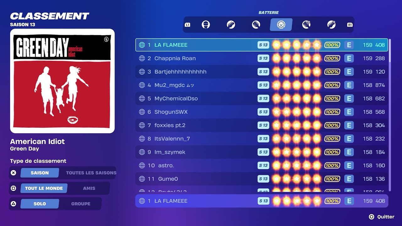 American Idiot - Green Day (Expert Drums All Perfect) Optimal Score
