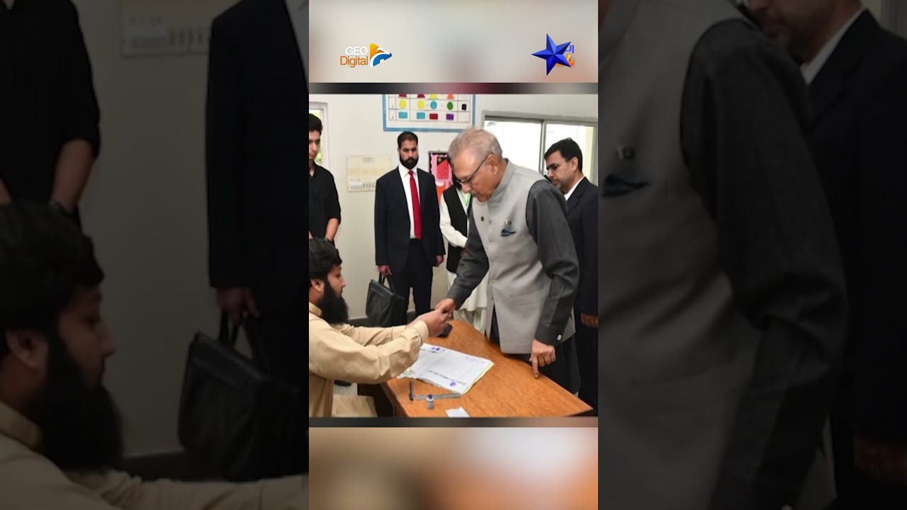 President Arif Alvi casts ballot #geonewsenglish #election2024