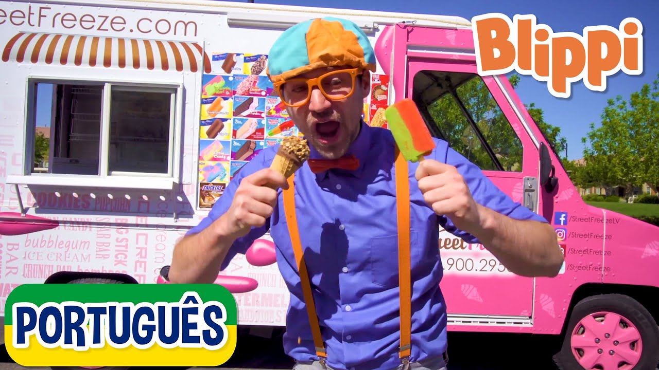 Blippi Português no Caminhão de Sorvetes | Vídeos Educativos para Crianças | As Aventuras de Blippi