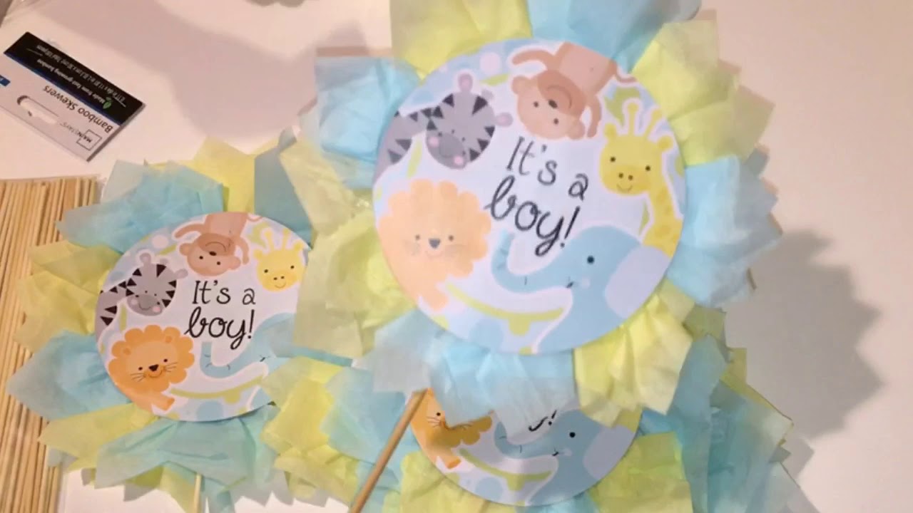 DOLLAR TREE SAFARI CENTERPIECES | BABY SHOWER
