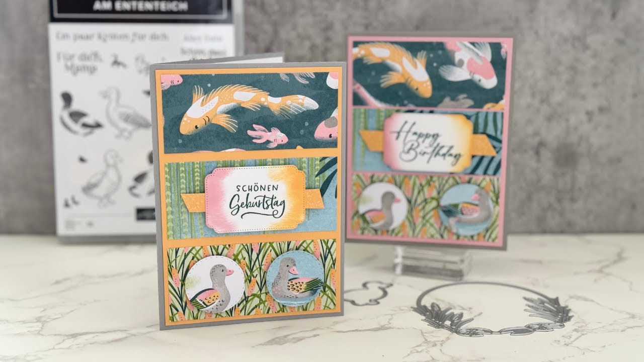 🔴Am Ententeich-Stampin' Up!-SWAP nachgebastelt-Schöner Seerosenteich