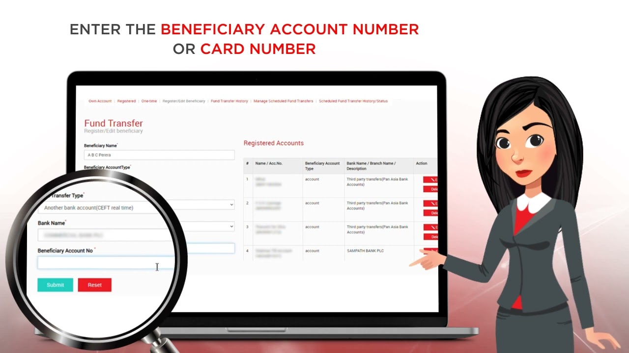 Pan Asia Internet Banking -  Fund Transfer - Register / Edit Beneficiary
