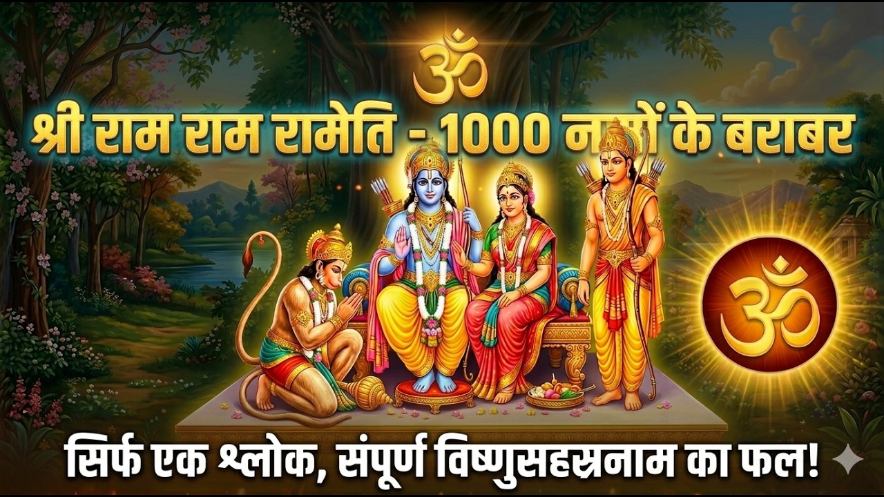 सिर्फ 3 बार 'राम' बोलने से मिलता है 1000 नामों का फल | Shri Ram Ram Rameti Sloka