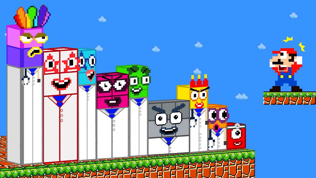 Mario vs All Dr Numbers Phase 1-7 on the Biggest Zombie Maze | Game Animation