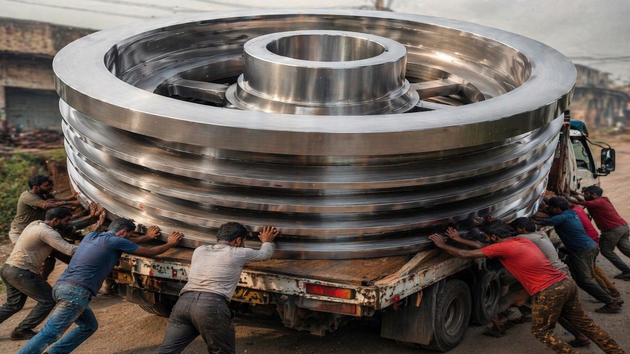 How Giant Industrial Pulleys Are Made | Complete Lathe Machine Process @pkmechanics 