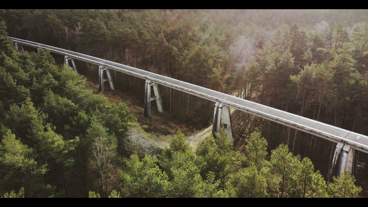 DJI Mini 2: Abandoned Maglev train tracks in the woods