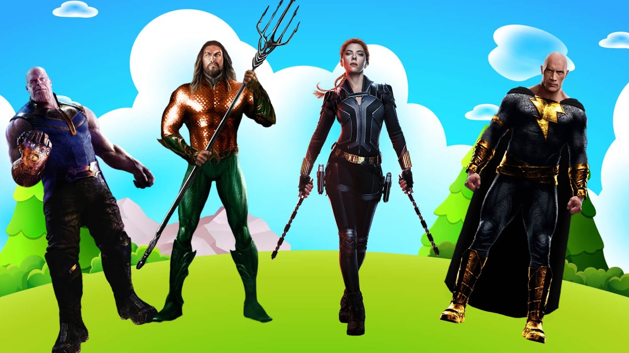 Thanos vs Aquaman vs blackVidov vs BlackADam TilesHopedmRush! CoffinDance Music #coffindance