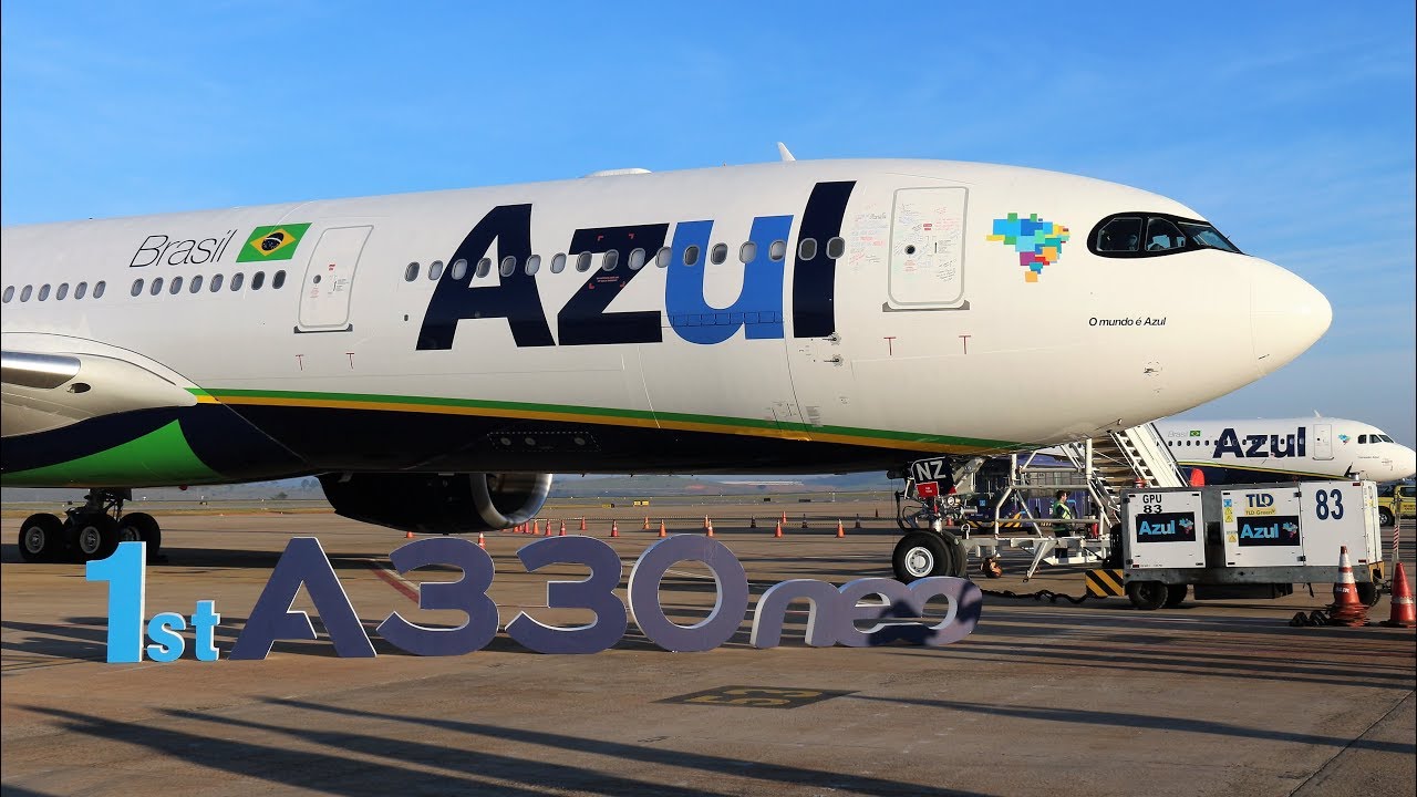 Azul recebe o primeiro Airbus A330neo em Confins