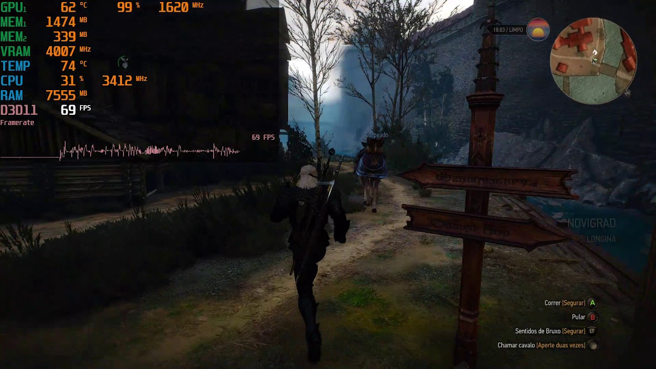 Lenovo Y530 - I7-8750H - GTX 1060 (6GB) - 16GB RAM. || THE WITCHER 3 || FRAMERATE TEST