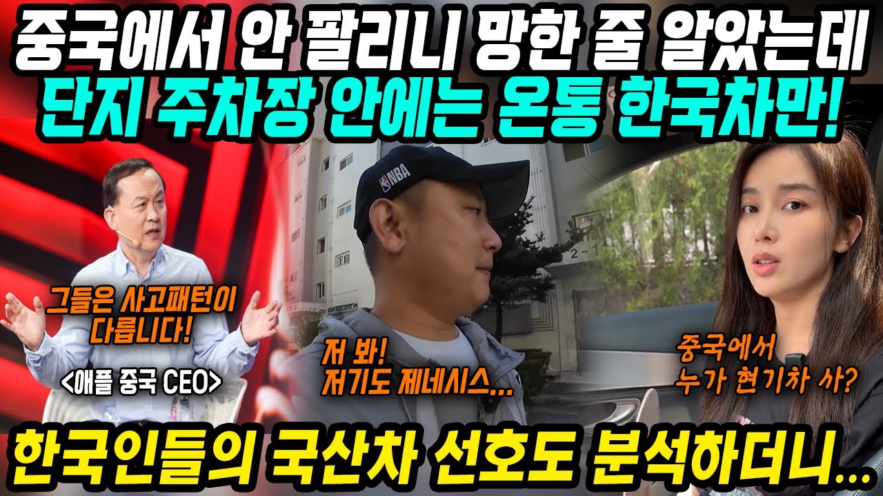 중국반응│한국차는 안돼~ 중국에서 안팔려 망한 줄│전세계 판매실적은 비야디BYD의 5배!? 왜?│주차장엔 온통 한국차들.. 한국인들의 국산차 선호 이유 분석하는 중국│중국어로[路]