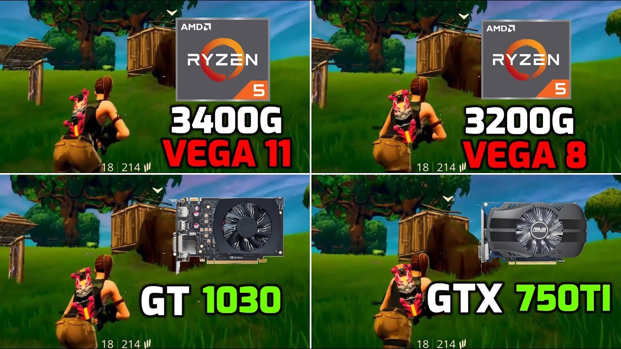 Ryzen 5 3400G (Vega 11) vs 3200G (Vega 8 GT) 1030 vs GTX 750 ti - 11 Games Tested