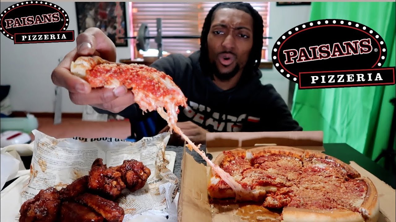 TRYING PAISAN'S STUFFED DEEP DISH PIZZA AND WINGS!