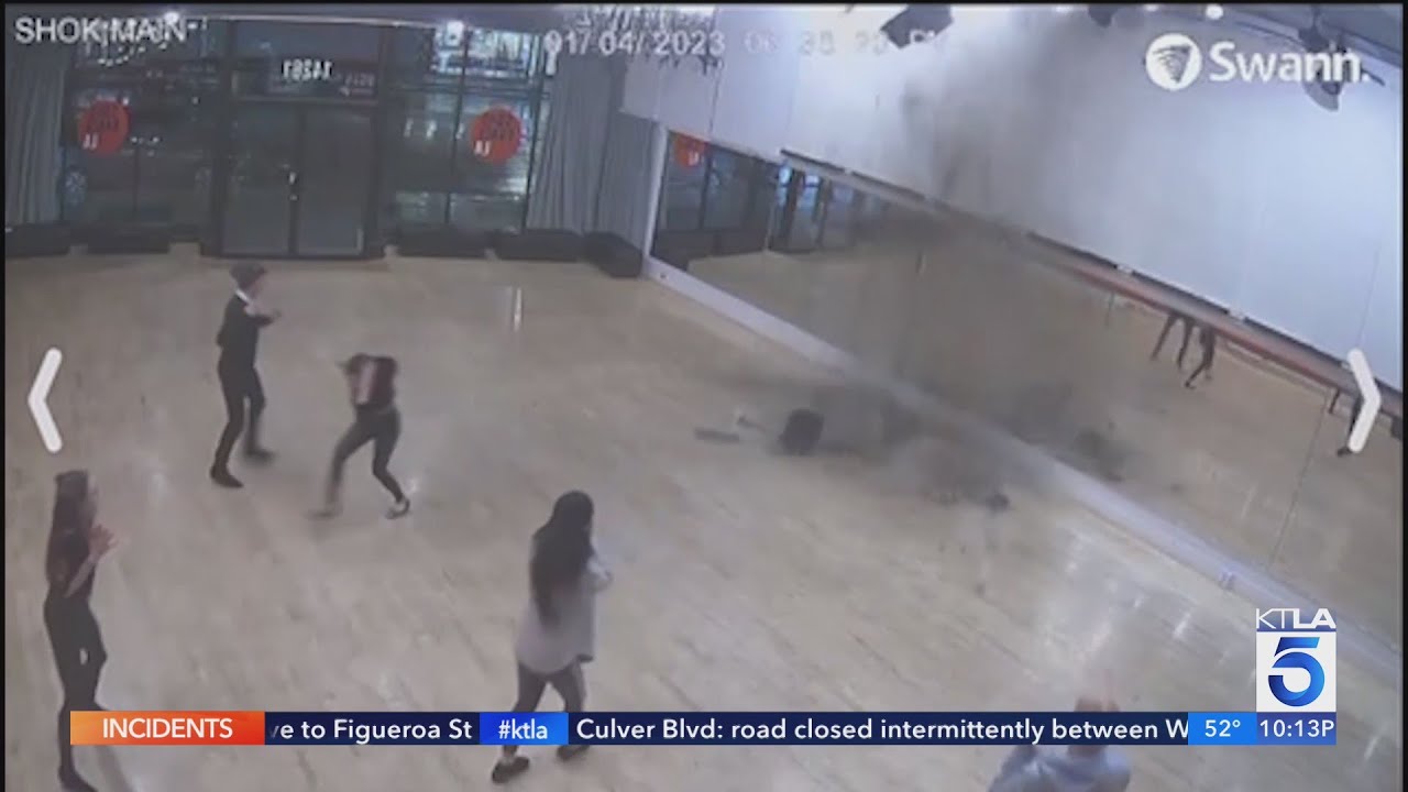 Video captures stunned dancers as studio roof collapses in Sherman Oaks