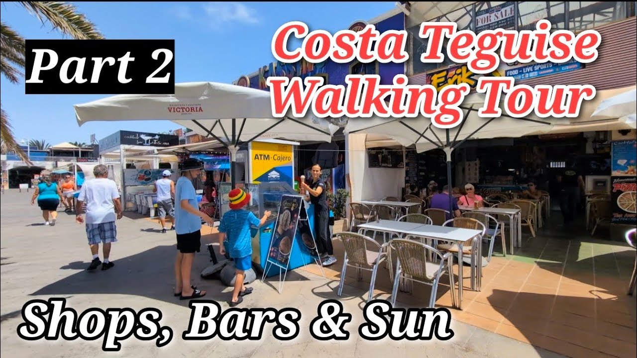 Costa Teguise Lanzarote Walk Part 2 | From Playa del Jablillo to Shops, Bars & Lunch Spots.