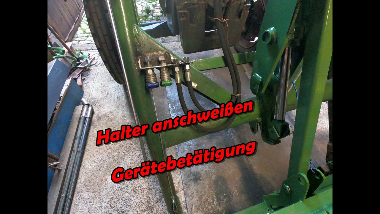 Halter anschweißen | Hydraulische Gerätebetätigung | Grüner Wolf Kanal